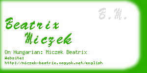 beatrix miczek business card